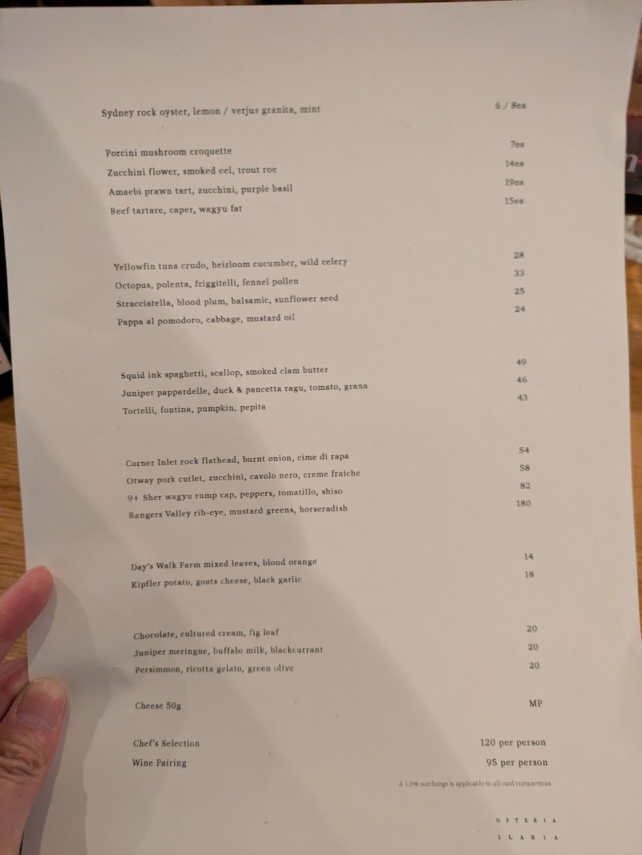 Osteria Ilaria Photo Menu 1