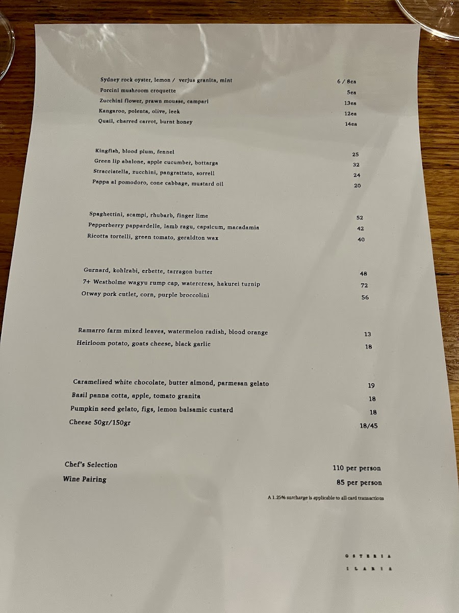 Osteria Ilaria Photo Menu 5
