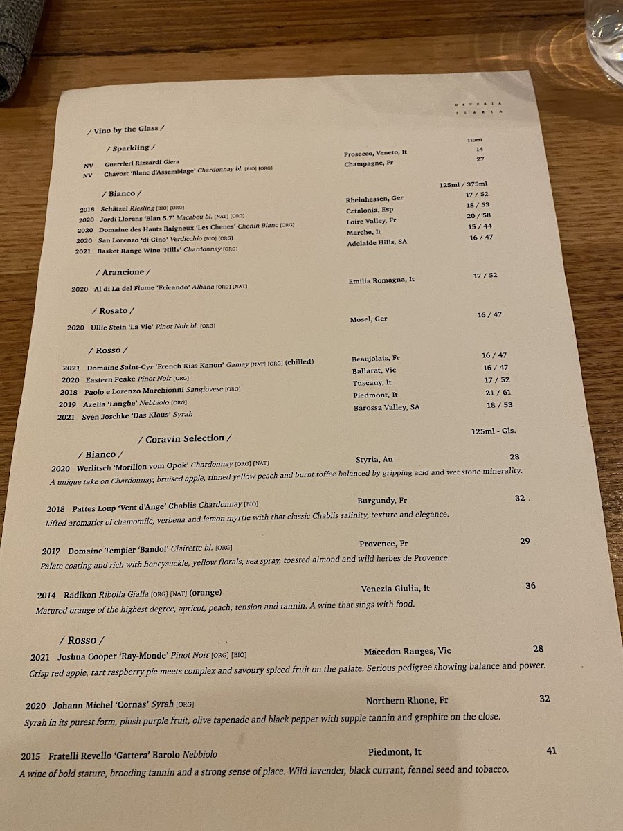 Osteria Ilaria Photo Menu 7
