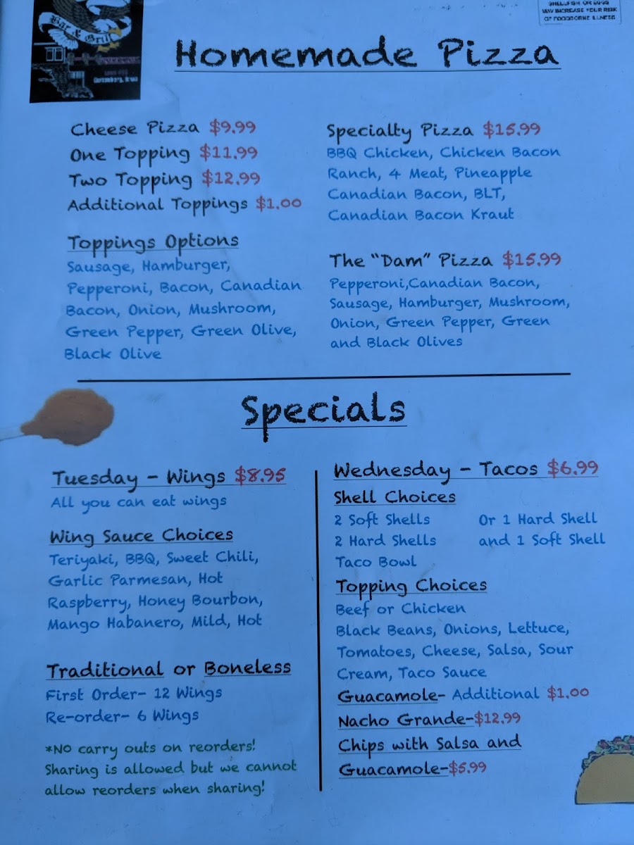 The Dam Bar & Grill Photo Menu 3