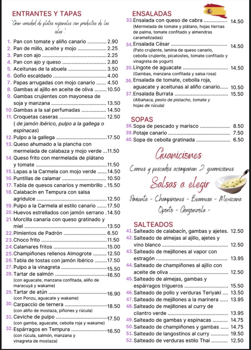 Restaurante Casa Juan Arguineguin Photo Menu 2