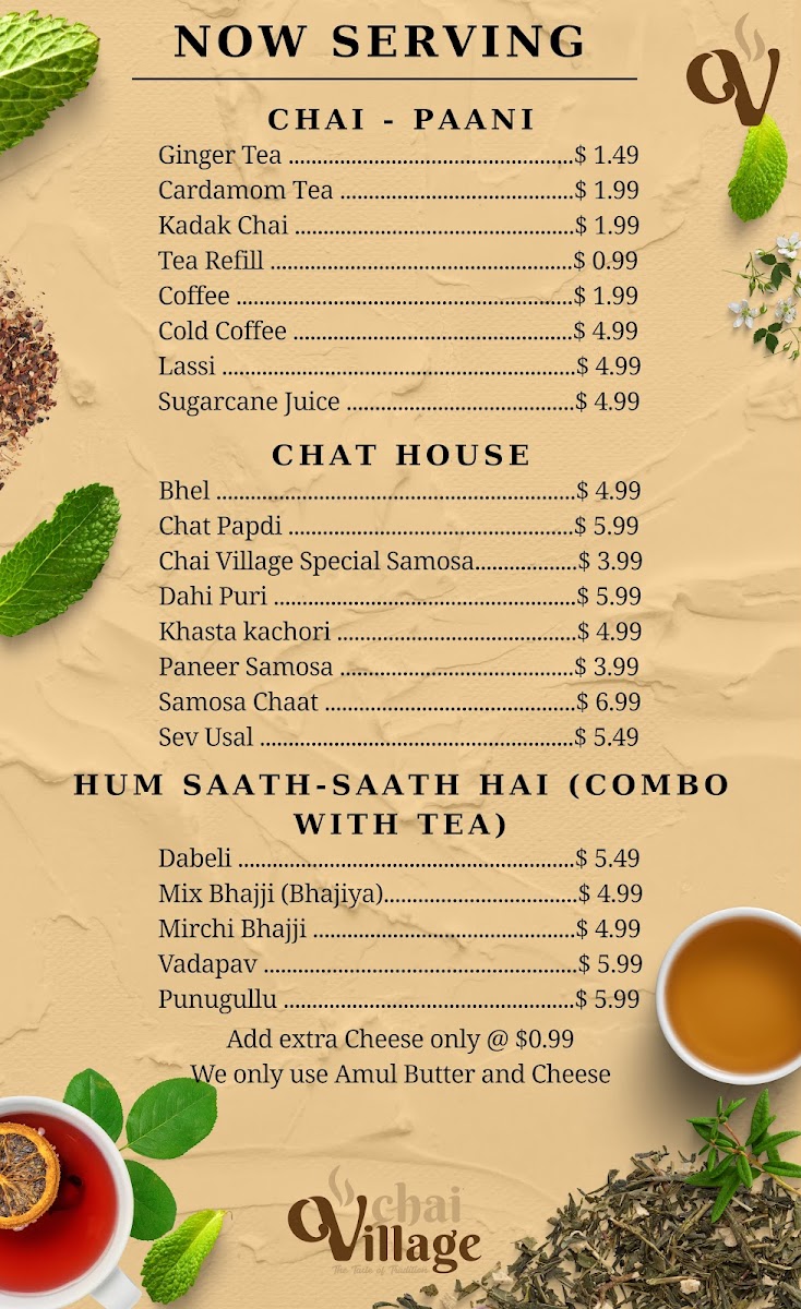 Chai Village Photo Menu 1