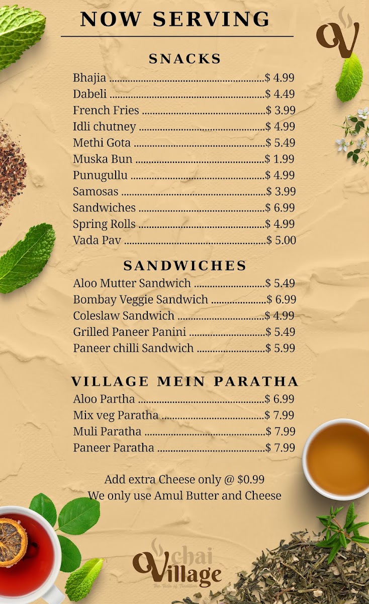 Chai Village Photo Menu 2