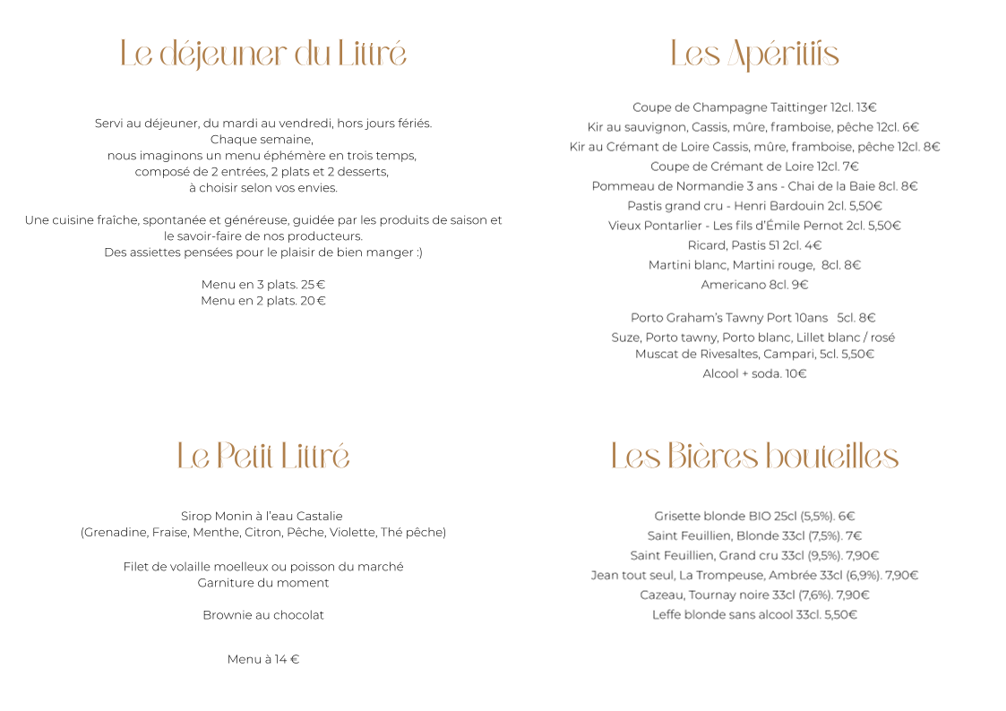 Le Littré Photo Menu 2