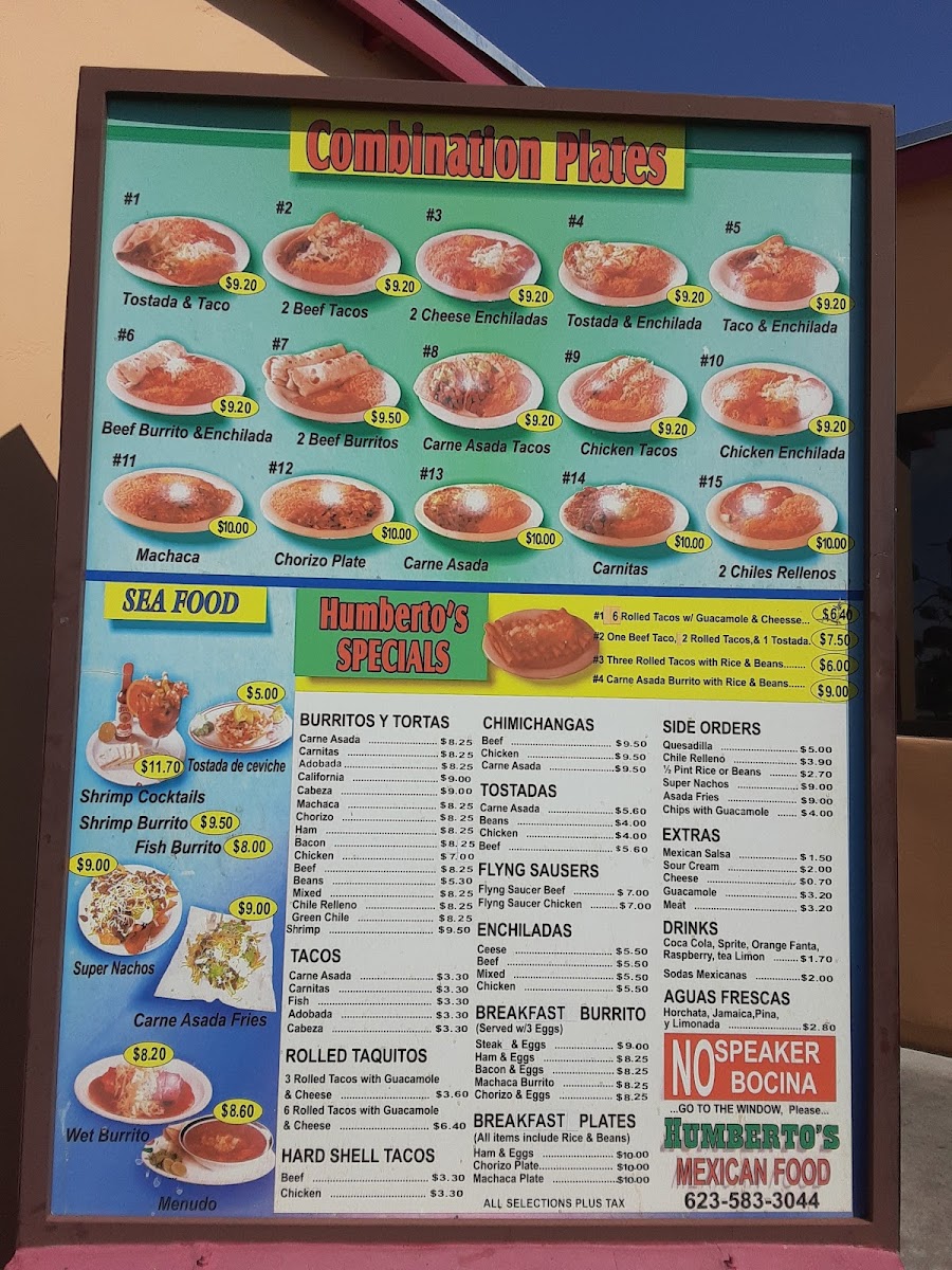 Humberto's Mexican Food Photo Menu 2