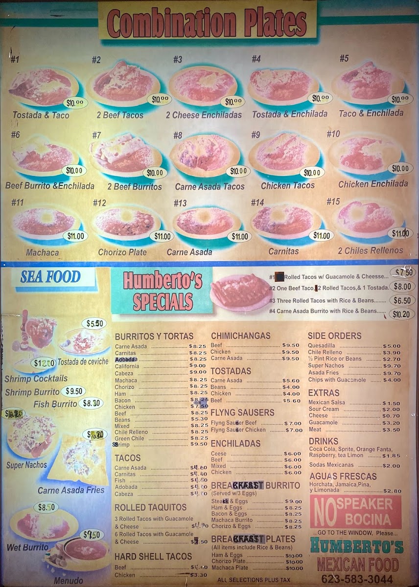 Humberto's Mexican Food Photo Menu 4