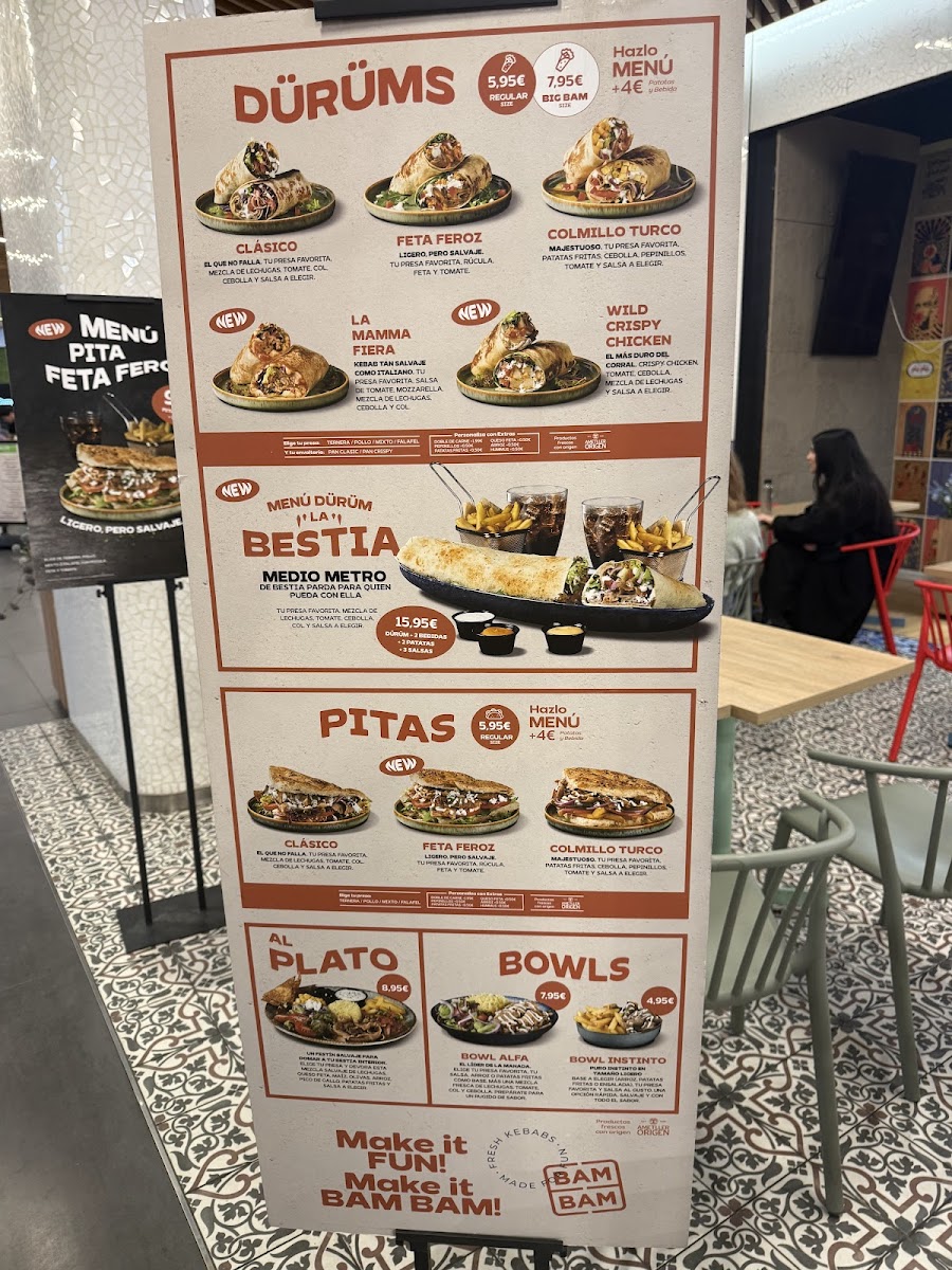 BAM BAM Doner Kebab Glòries Photo Menu 5