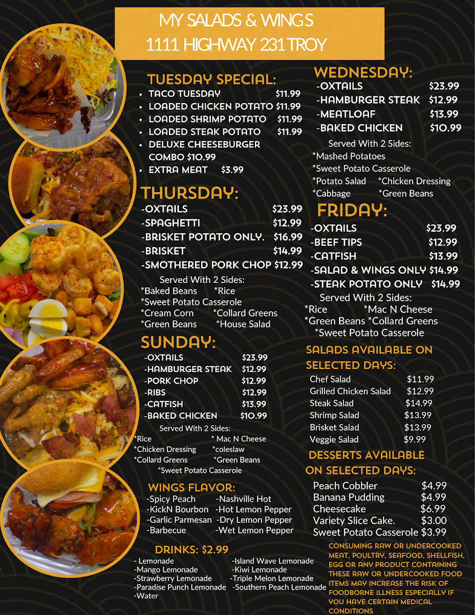 My Salads & Wings LLC Photo Menu 1