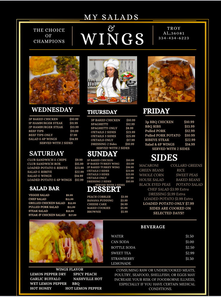 My Salads & Wings LLC Photo Menu 2