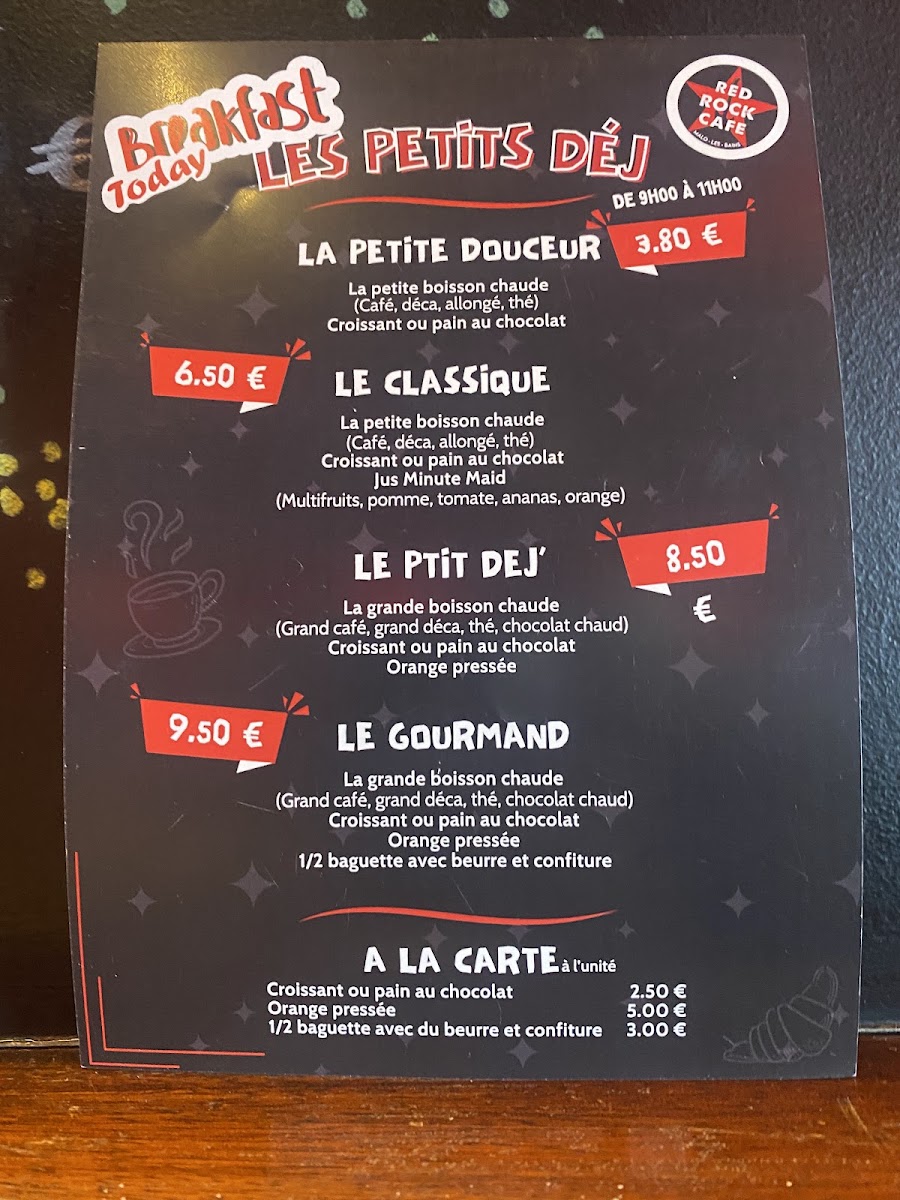 RED ROCK CAFE - DUNKERQUE Photo Menu 1