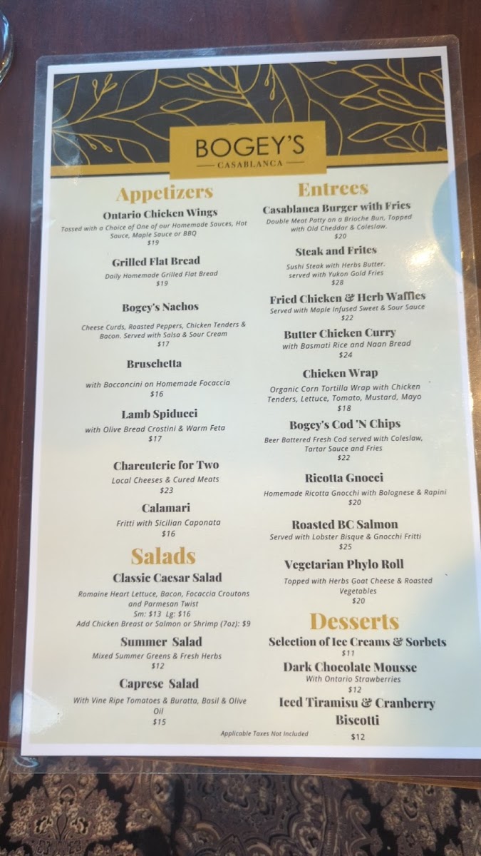 Bogey's Grillhouse Photo Menu 3