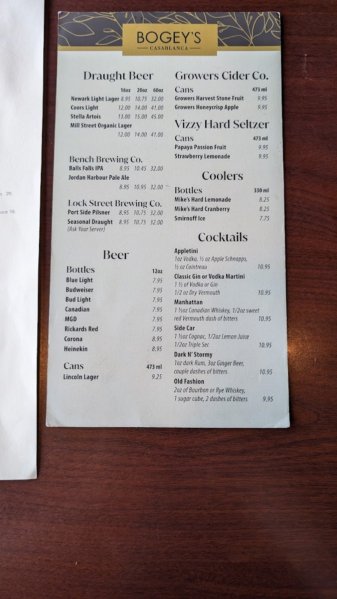 Bogey's Grillhouse Photo Menu 4