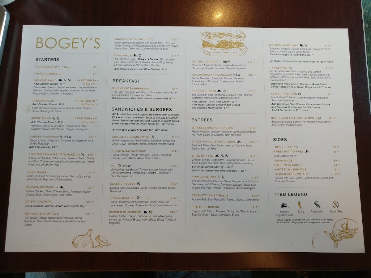 Bogey's Grillhouse Photo Menu 5