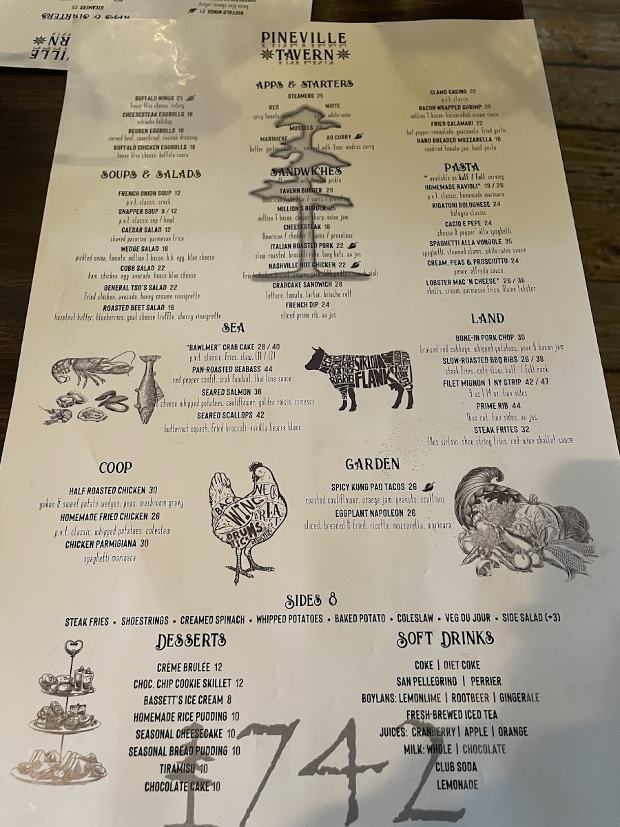 The Pineville Tavern Photo Menu 1