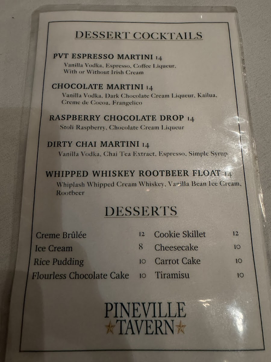 The Pineville Tavern Photo Menu 2