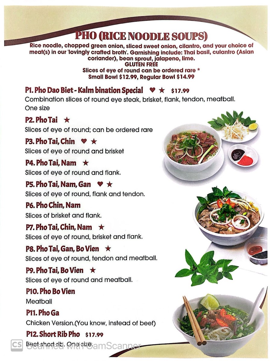 Kalm Bistro Photo Menu 1