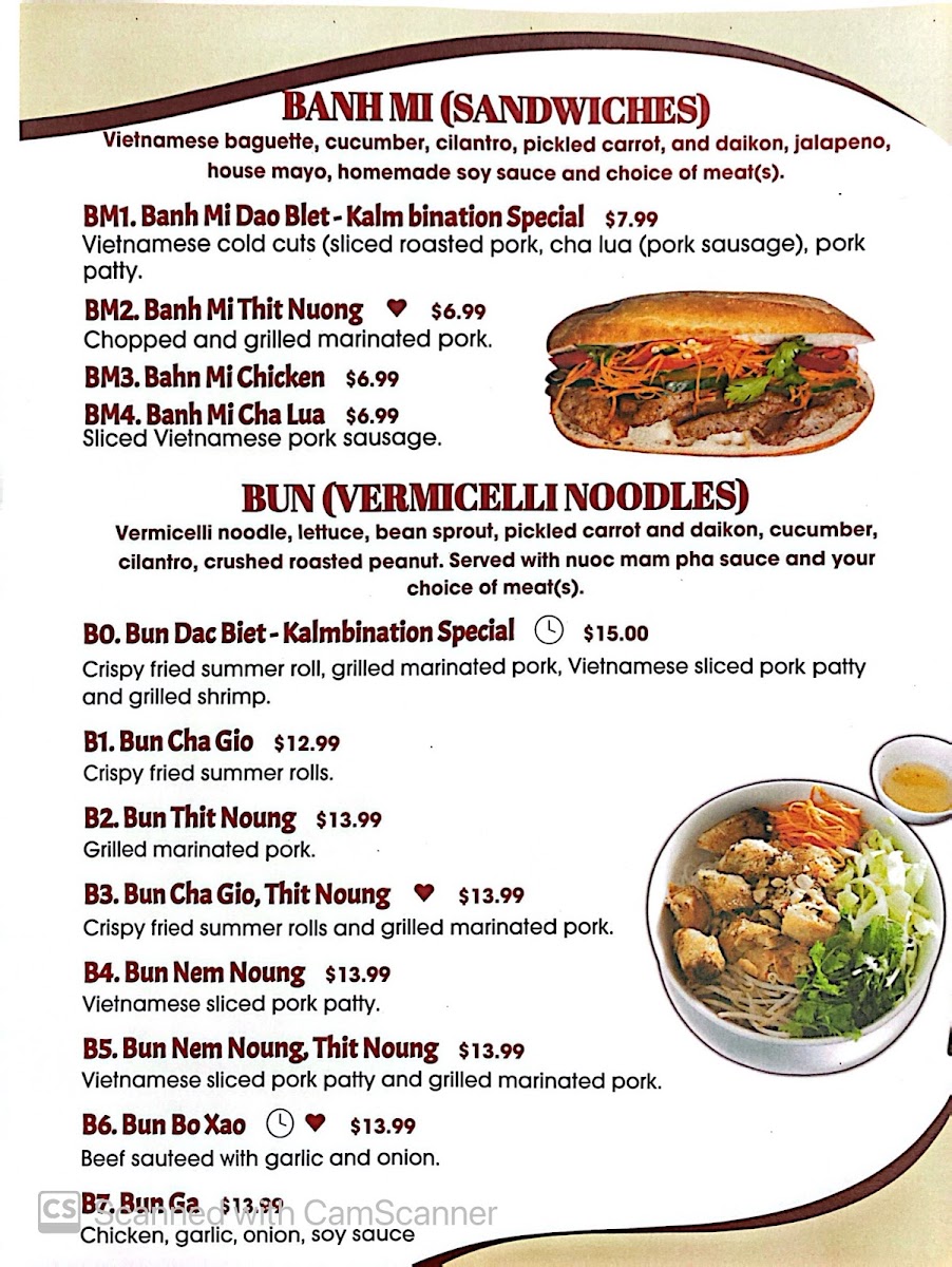 Kalm Bistro Photo Menu 2