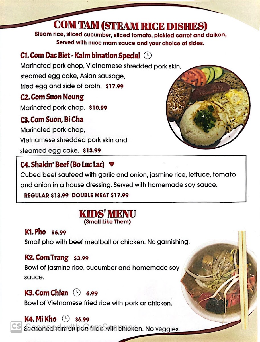 Kalm Bistro Photo Menu 3