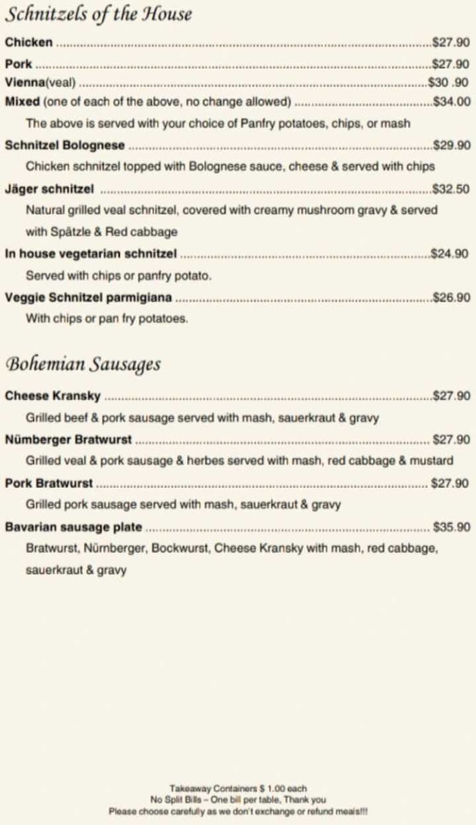 Bohemian Euro Restaurant Photo Menu 7