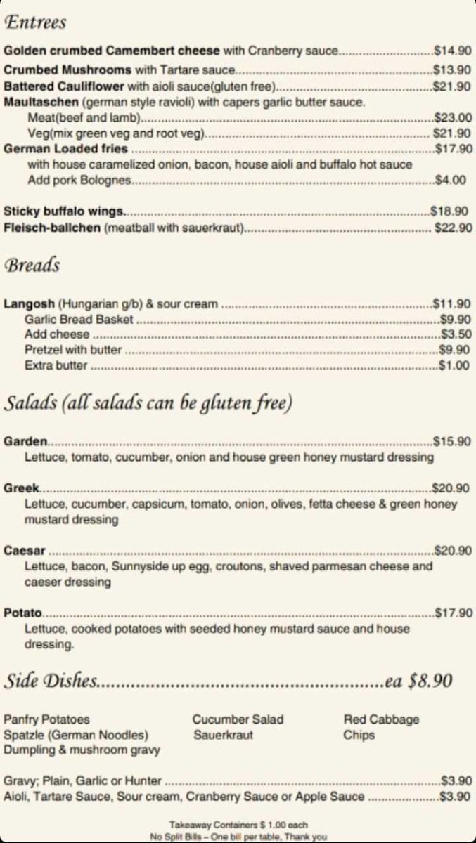 Bohemian Euro Restaurant Photo Menu 8