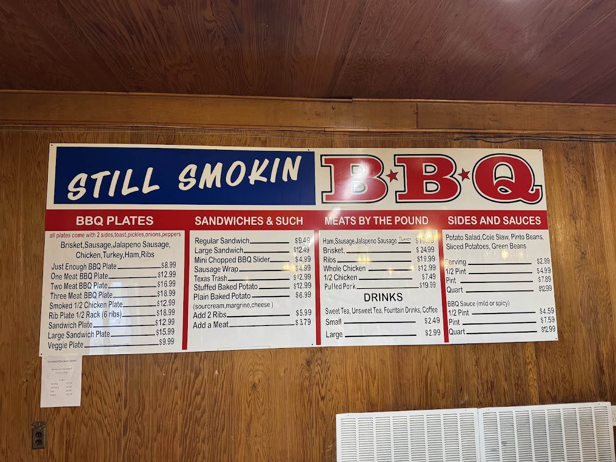 STILL SMOKIN BBQ Photo Menu 1
