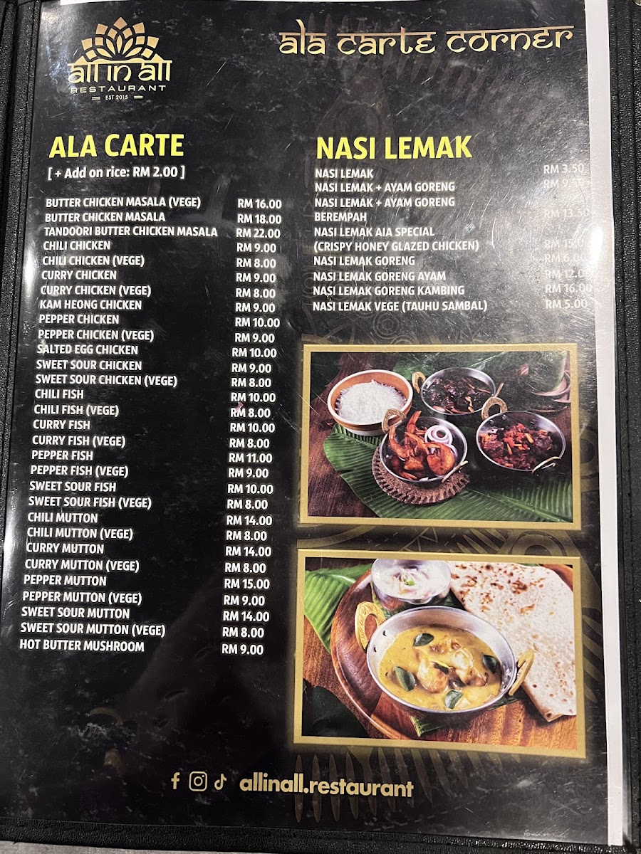 All in All Restaurant • Shah Alam Photo Menu 1