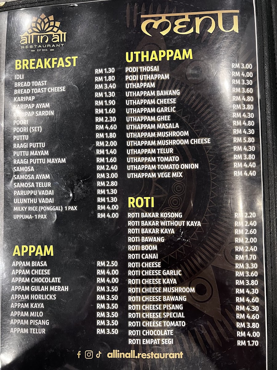 All in All Restaurant • Shah Alam Photo Menu 5