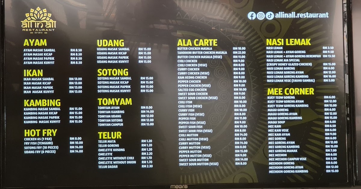 All in All Restaurant • Shah Alam Photo Menu 6