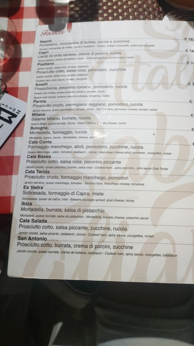 Sabor Italiano Ibiza Photo Menu 9