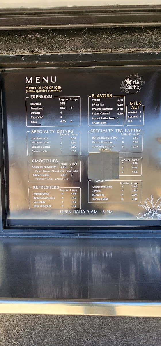 Yia Caffe Photo Menu 3
