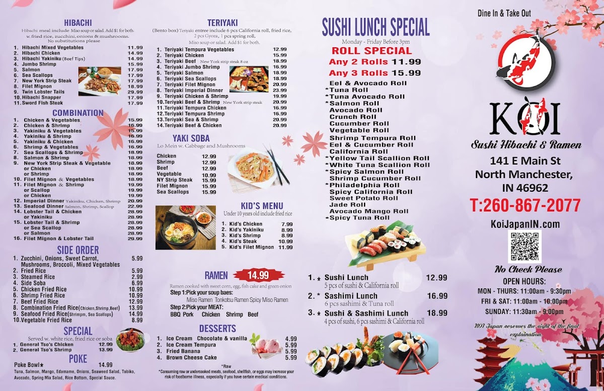Koi Japan Photo Menu 1