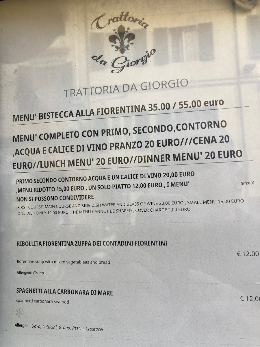 Trattoria da Giorgio Photo Menu 1