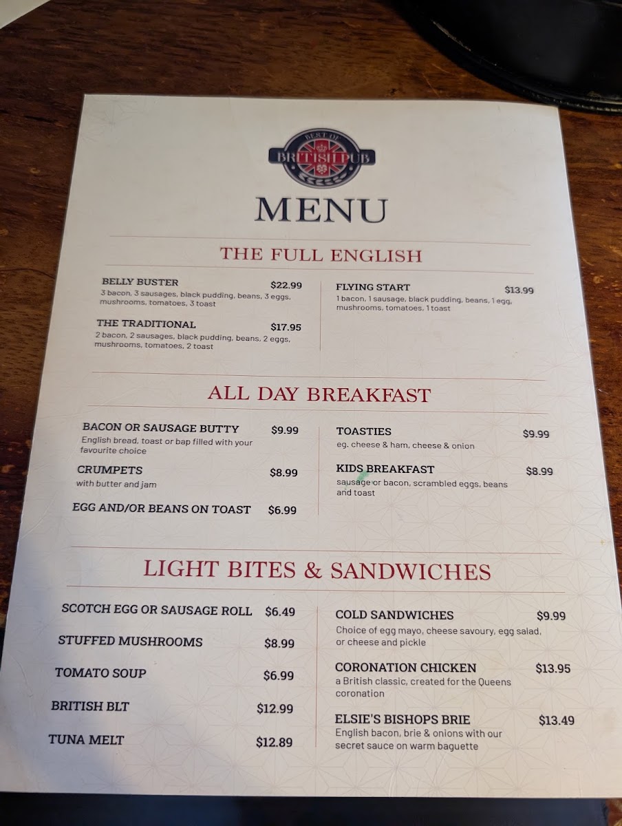 Best of British Pub Photo Menu 10