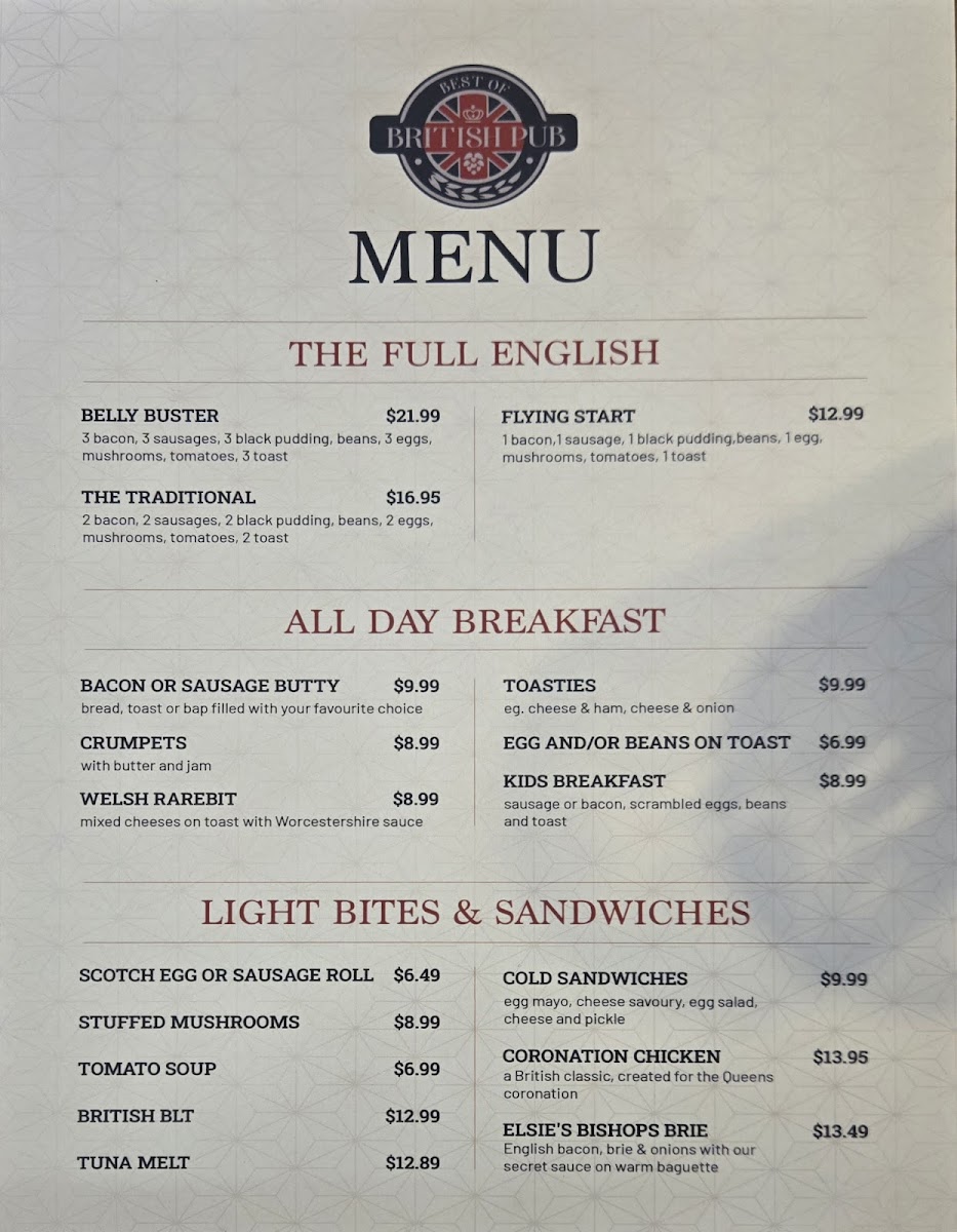 Best of British Pub Photo Menu 8