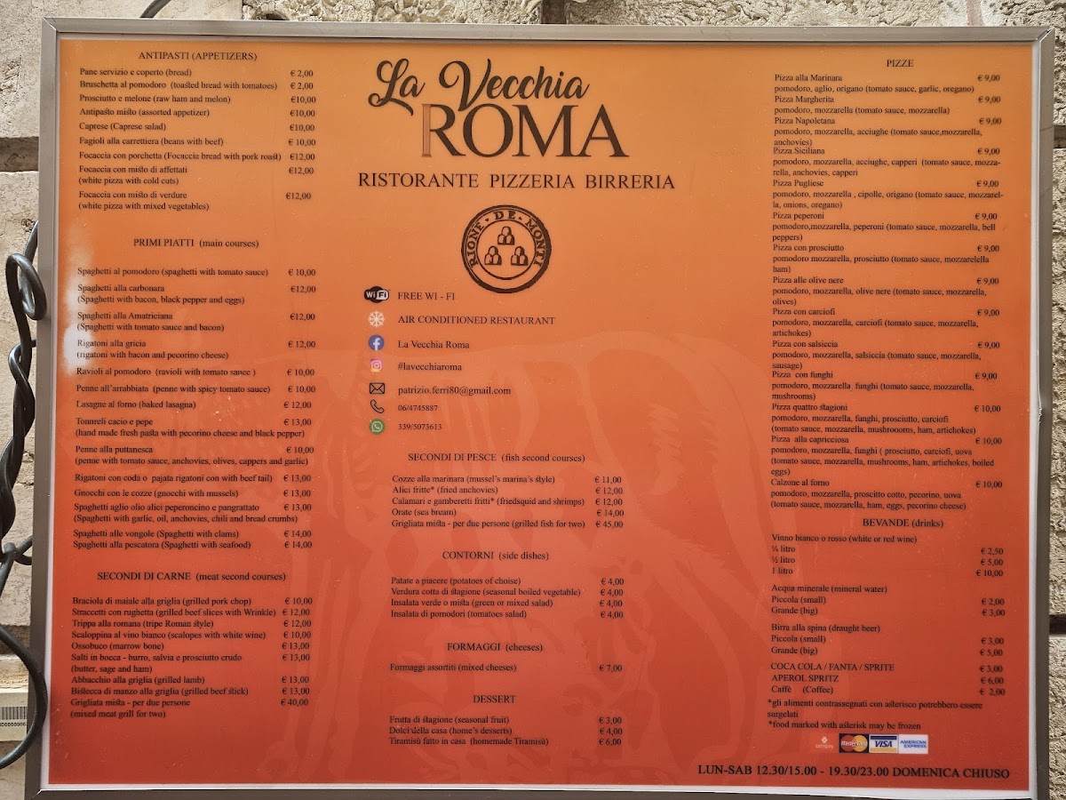 La Vecchia Roma Photo Menu 1