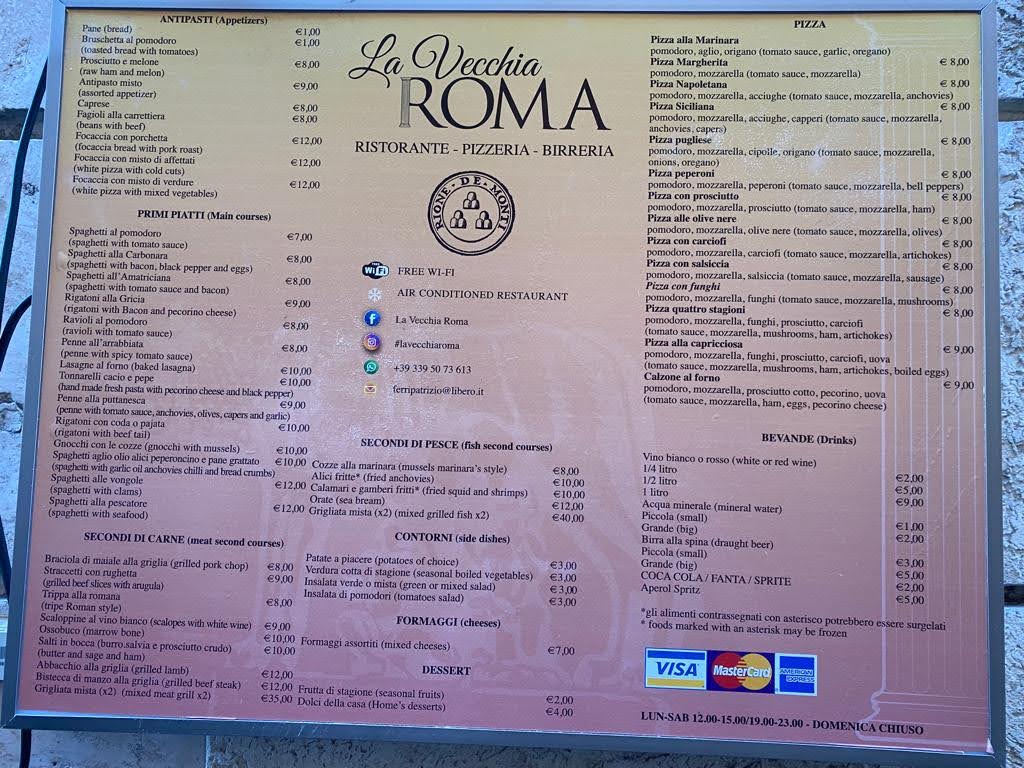 La Vecchia Roma Photo Menu 3