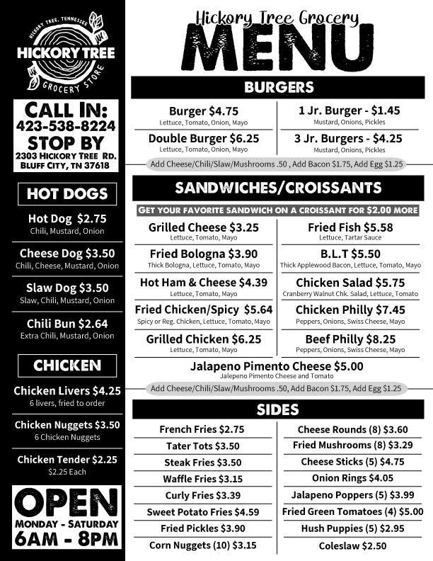 Hickory Tree Grocery Photo Menu 2
