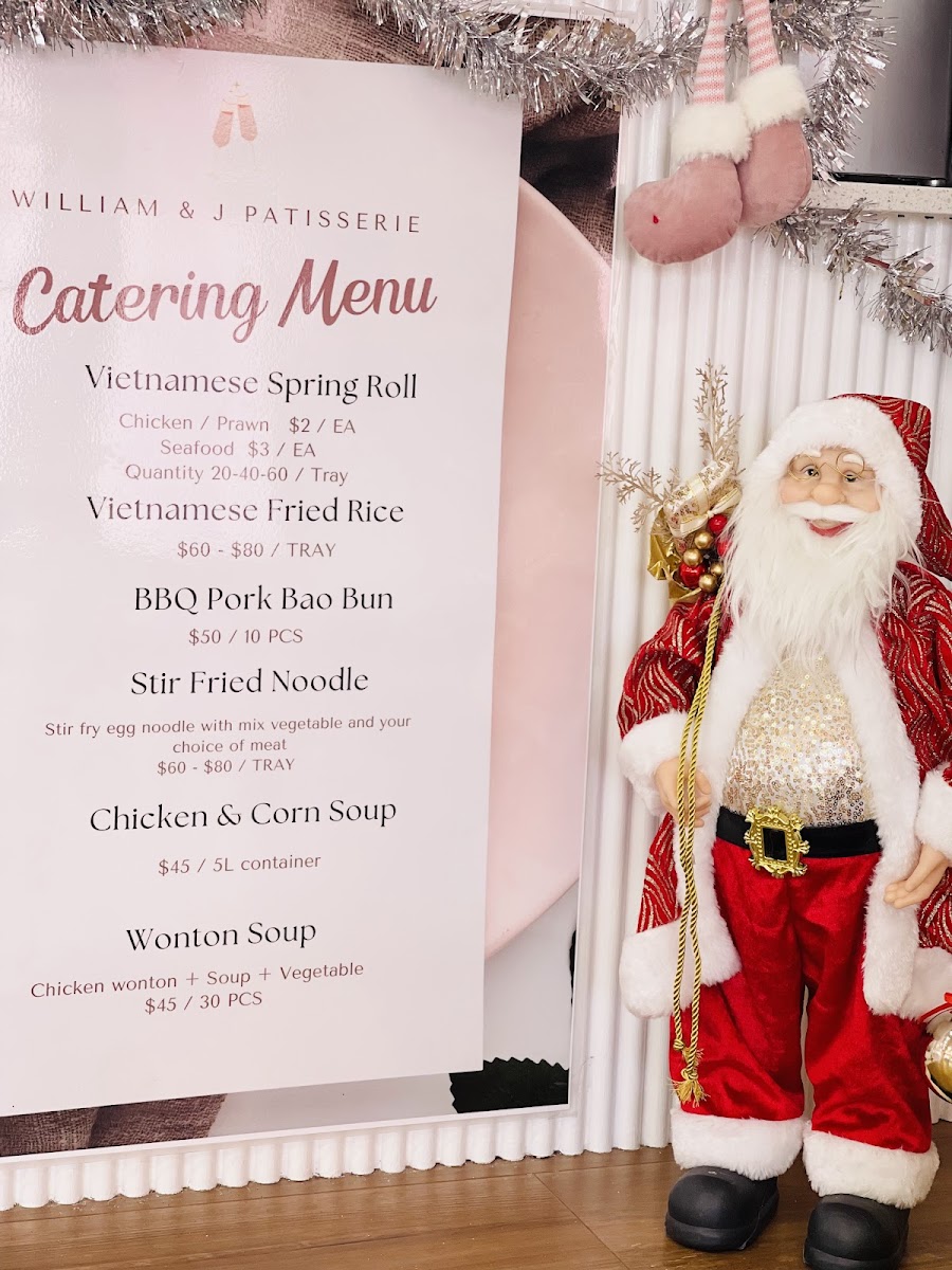 William and J Patisserie Photo Menu 2
