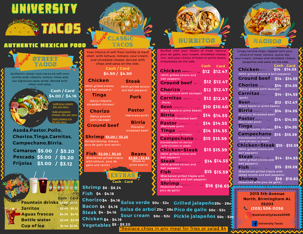 University Tacos on 5th Ave Photo Menu 2