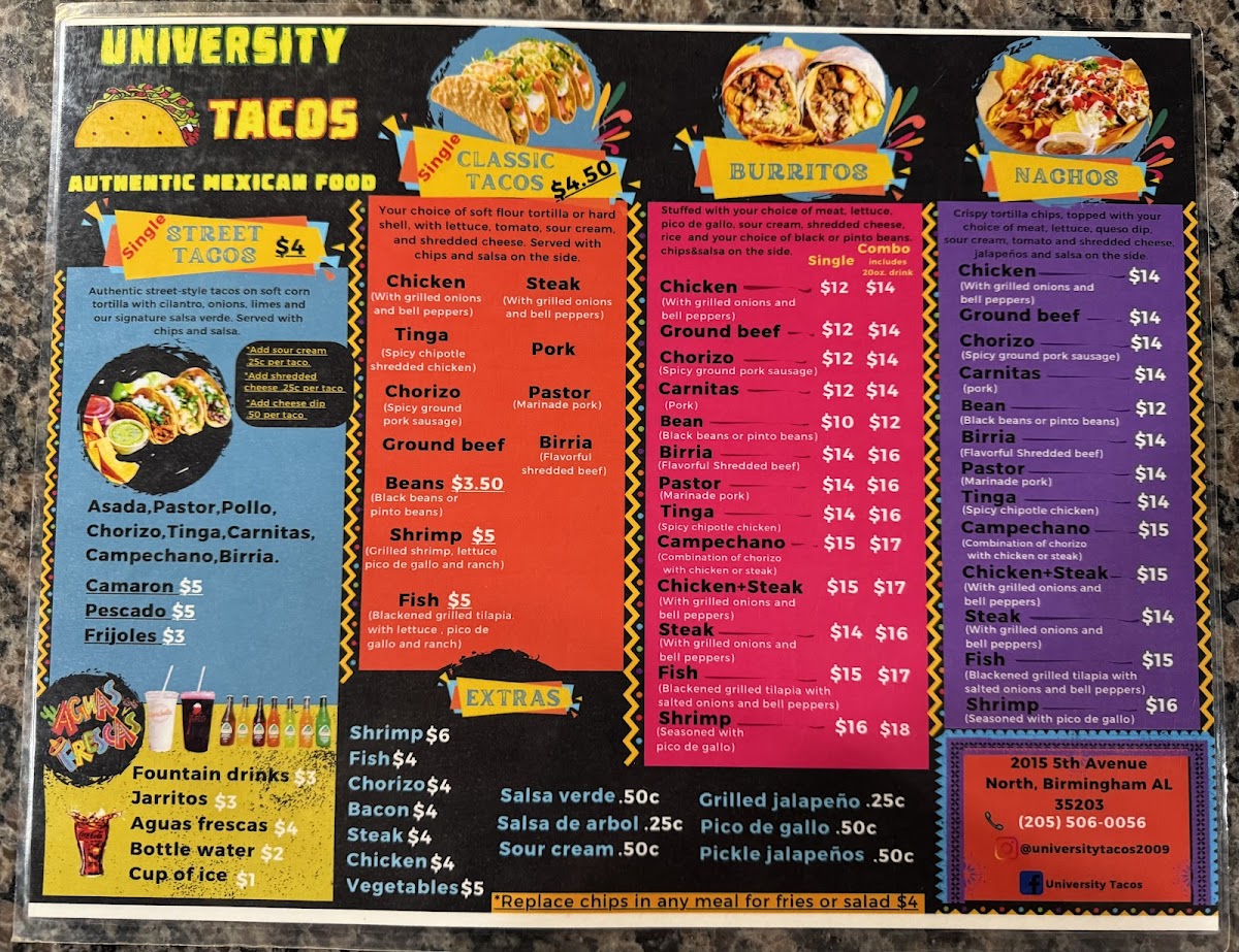 University Tacos on 5th Ave Photo Menu 6