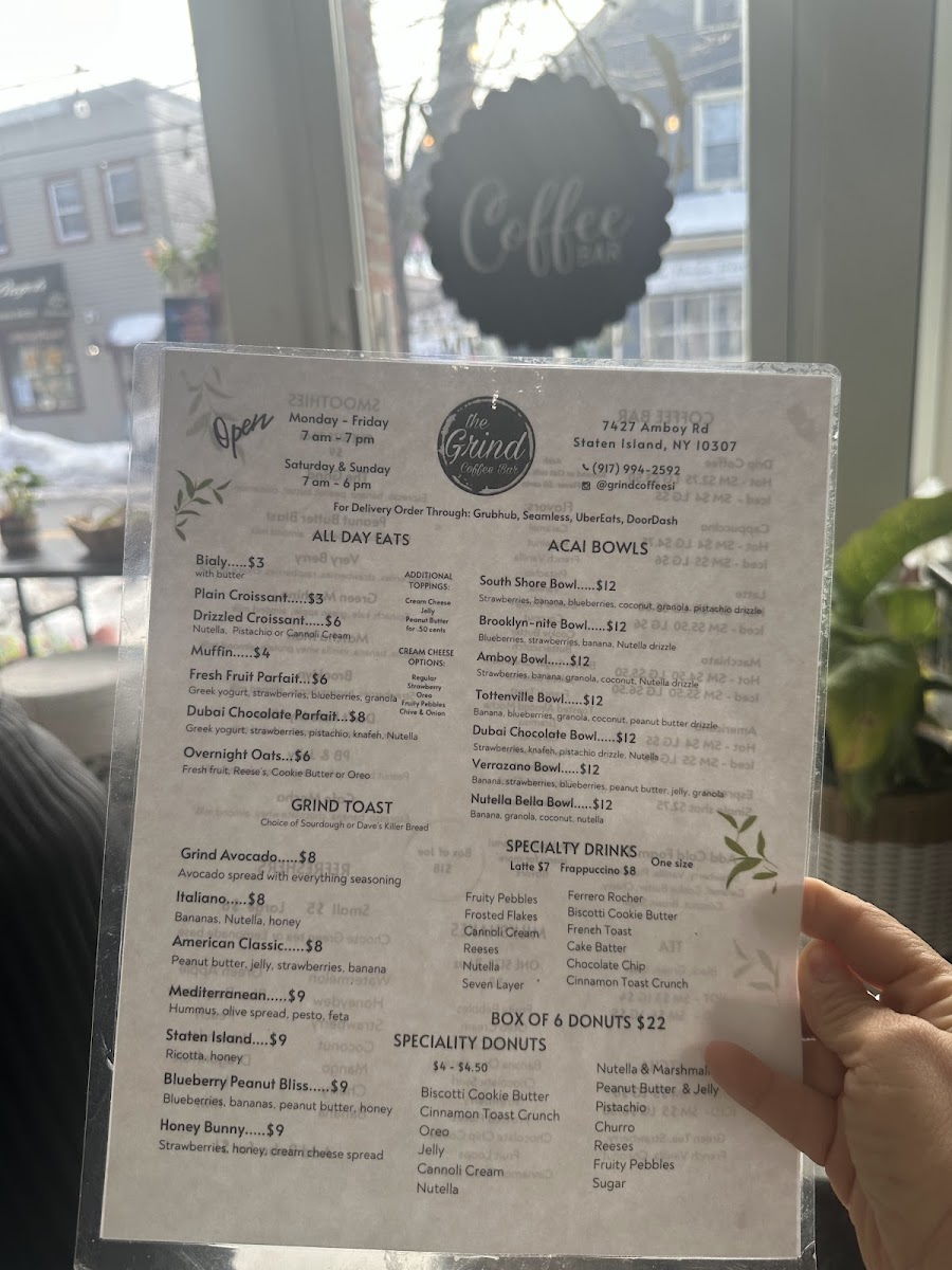 The Grind Coffee Bar Photo Menu 2
