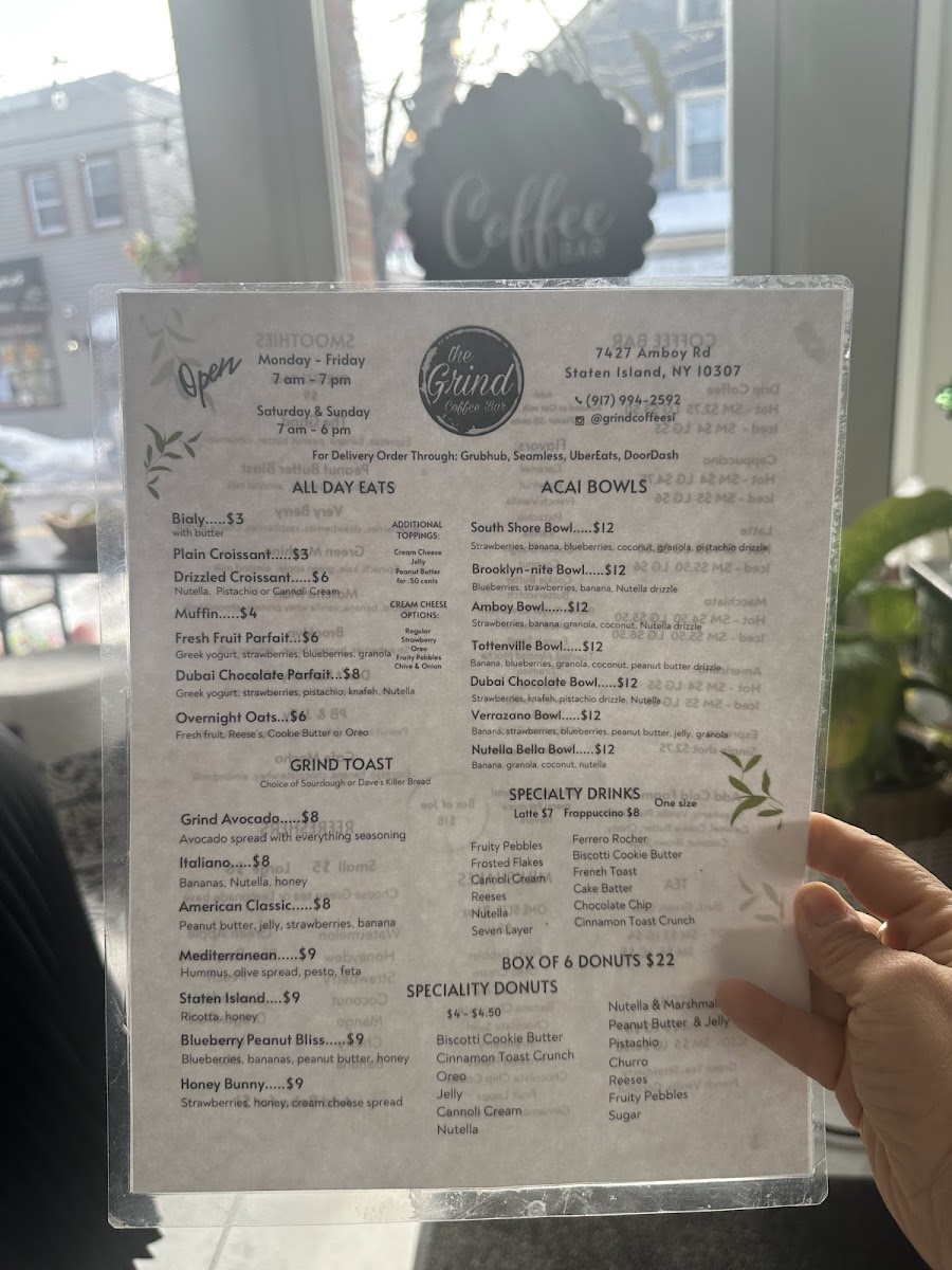 The Grind Coffee Bar Photo Menu 3