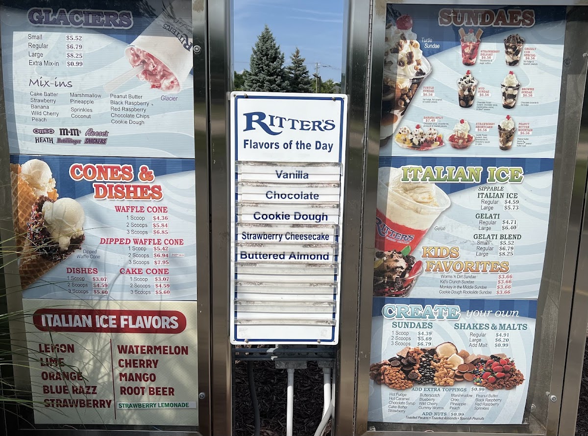 Ritters Frozen Custard Brighton Photo Menu 1