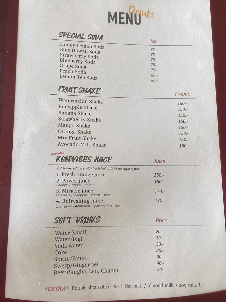 Kood Vibes Bakery & Restaurant Photo Menu 3