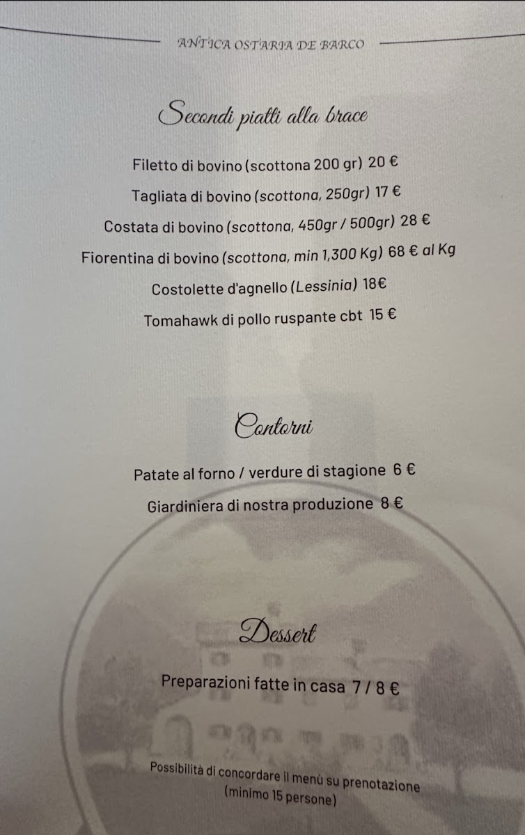 Antica Ostaria de Barco Photo Menu 2