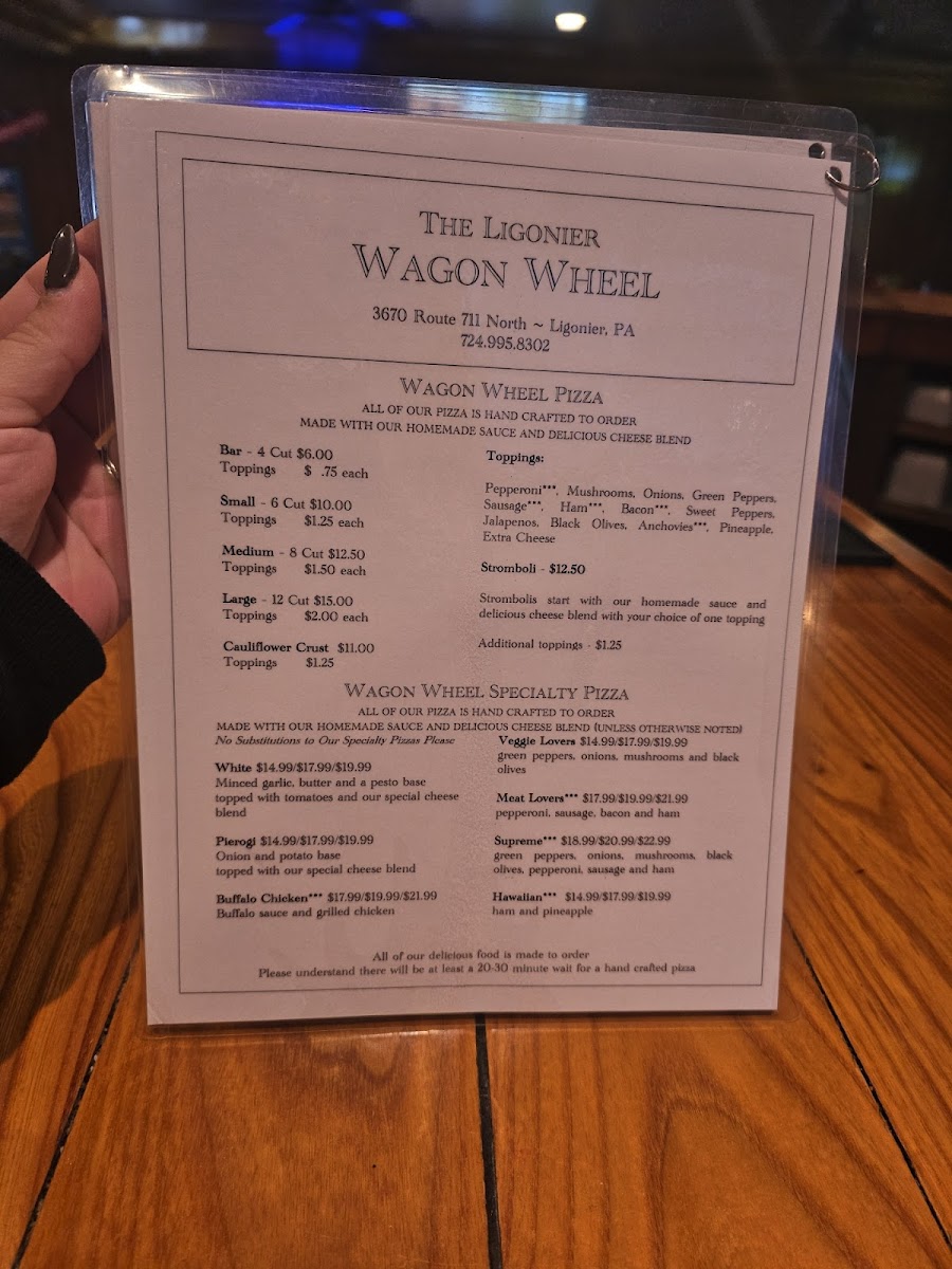 The Ligonier Wagon Wheel Photo Menu 5
