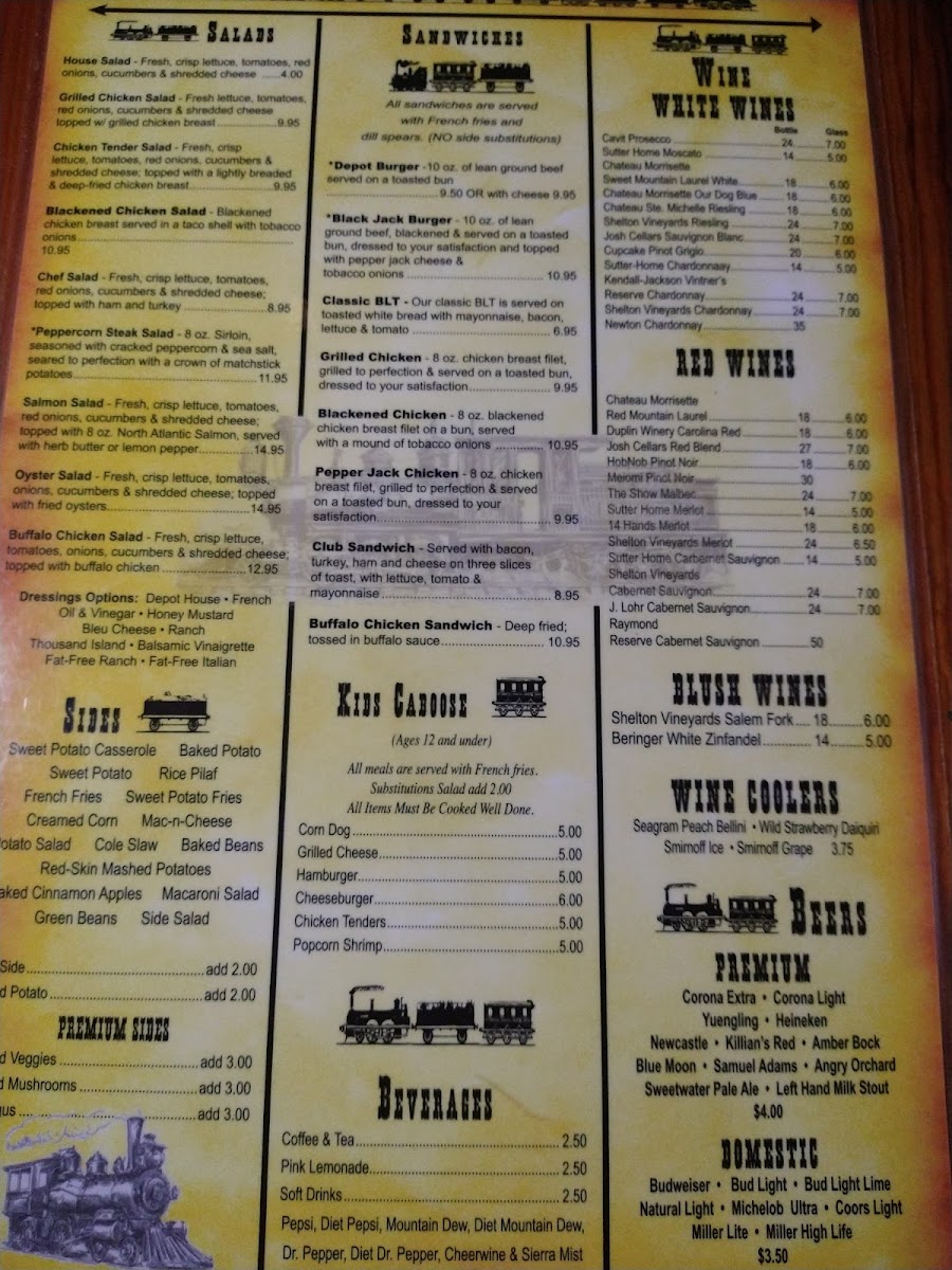 The Depot Restaurant at Cody Creek Photo Menu 7