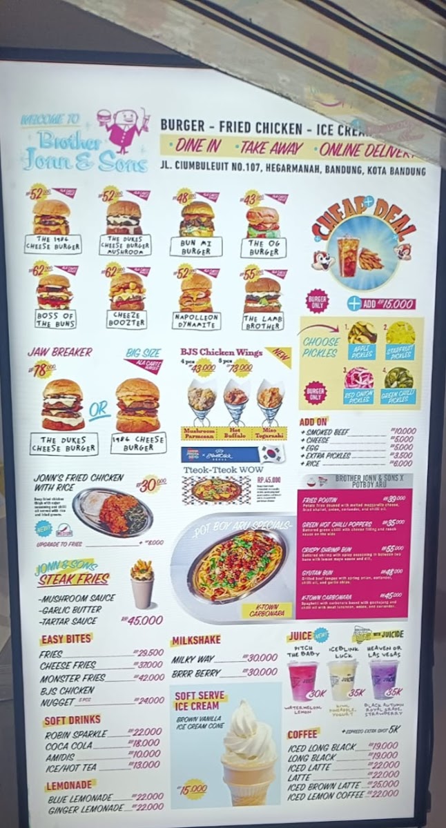 Brother Jonn & Sons Photo Menu 1