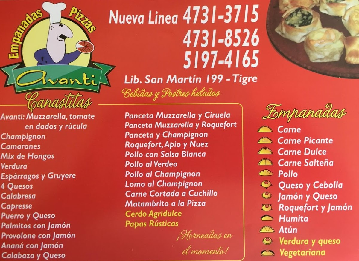 Avanti Tigre Pizza a la Piedra y Empanadas Photo Menu 1