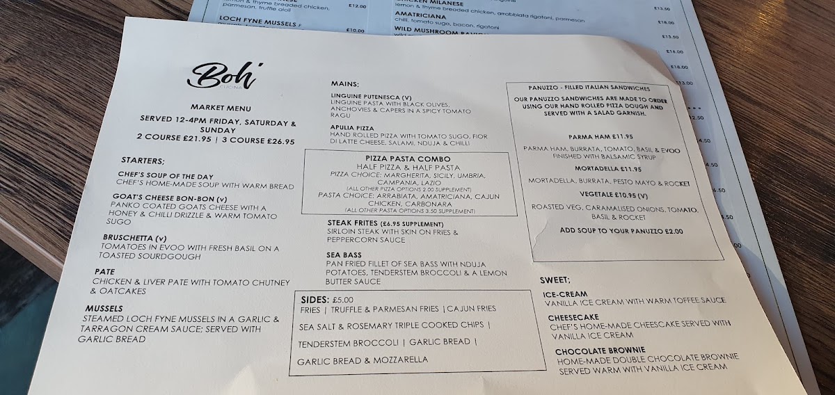 Boh’ cucina Photo Menu 1